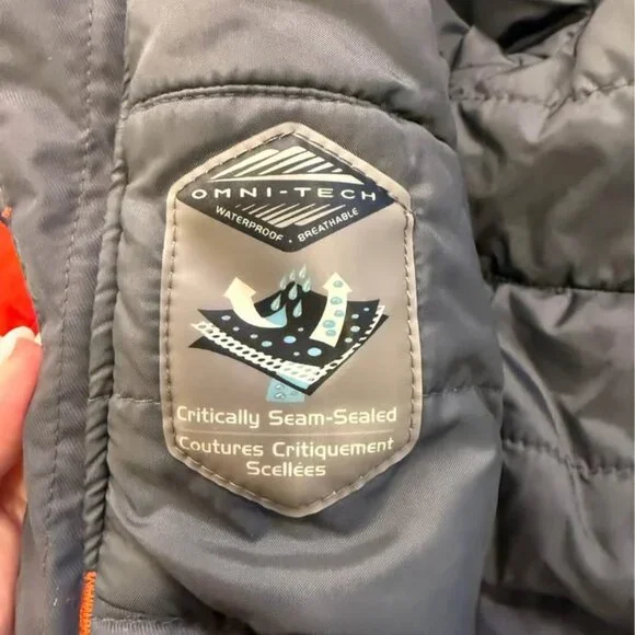 Baby Red Gray White Columbia Omni Tech Bugaboo Hooded Winter Coat-Size 12 Months - Picture 7 of 10